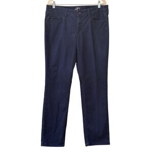 Ann Taylor LOFT Navy Blue Mid-Ride Modern Straight Corduroy Pants Size 12
